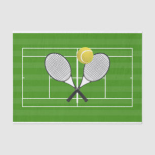 Papier Mousseline court de tennis et RACKETS DE TENNIS