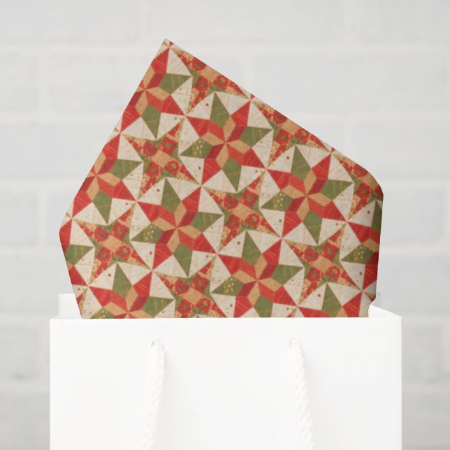 Papier Mousseline Courte étoile de Noël (Sac cadeau)