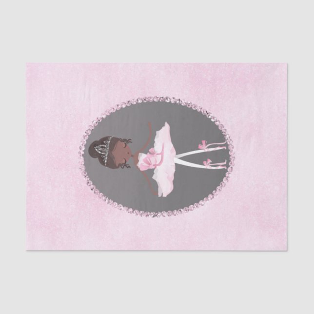 Papier Mousseline Couture rose et gris foncé Ballerina fête d'annive (Recto)