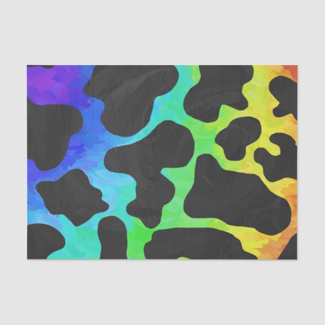 Papier Mousseline Cow Black et Rainbow Stuff (Recto)