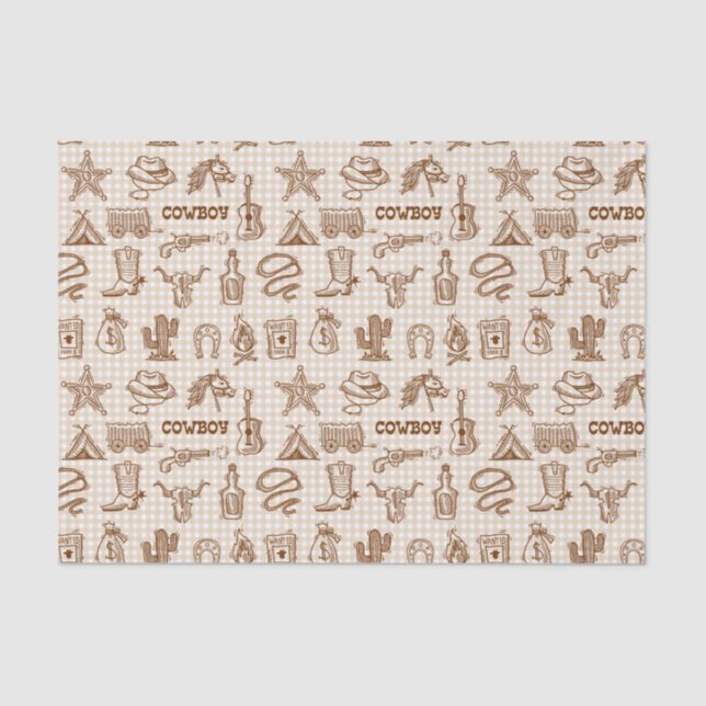 Papier Mousseline Cowboy Western (Recto)