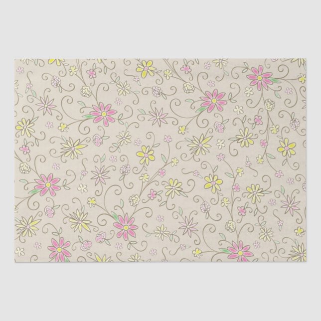Papier Mousseline Cowgirl Baby shower Pays Western Rose Girl (Recto)
