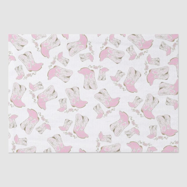 Papier Mousseline Cowgirl Baby shower Pays Western Rose Girl (Recto)