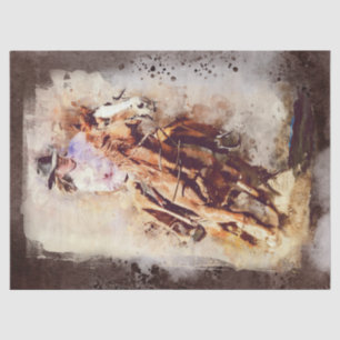 Papier Mousseline Cowgirl Western Barrel Racing
