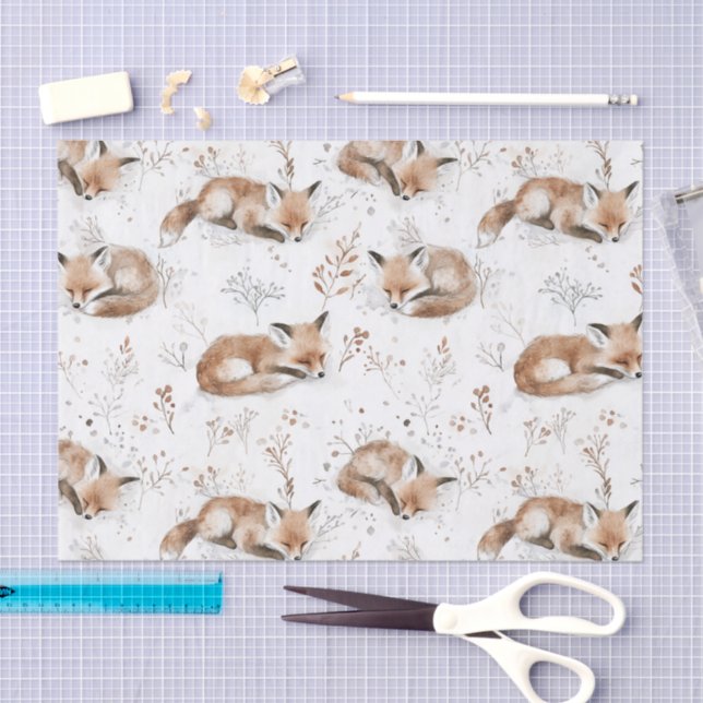 Papier Mousseline Cozy Foxes Christmas (Artisanat)