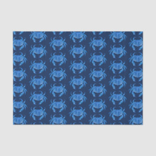 Papier Mousseline Crabe Bleu motif Océan