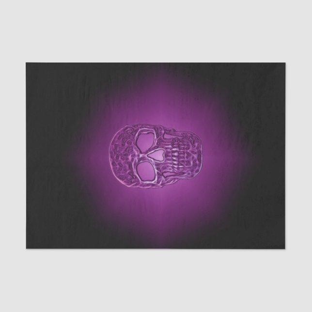 Papier Mousseline Crâne brillant Gothique violet Cool noir effrayant (Recto)