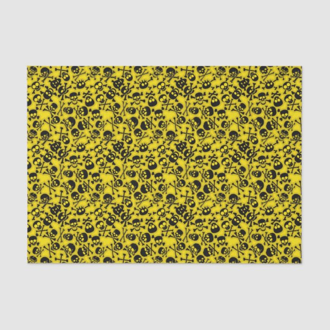 Papier Mousseline Crâne et motif d'os croisés (Recto)