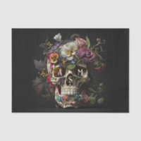 Crâne floral Goth Pagan Monogramme Initiales