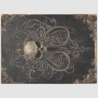 Papier Mousseline Crâne gothique