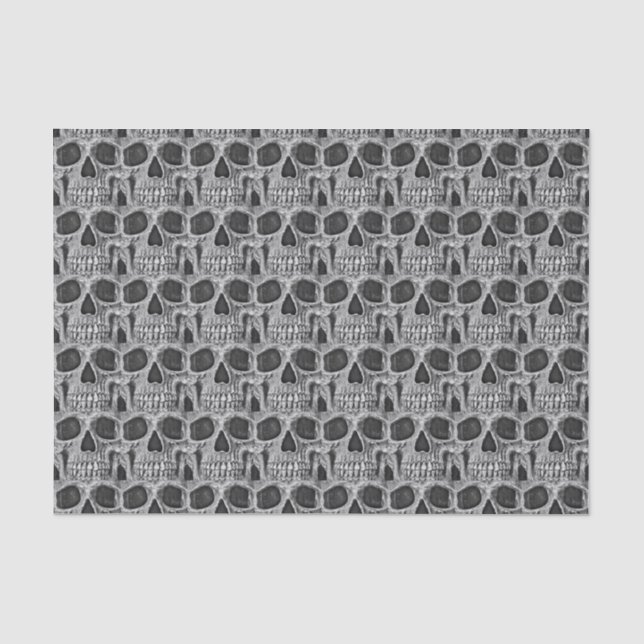 Papier Mousseline Crâne gothique Cool de Grunge noir et blanc (Recto)