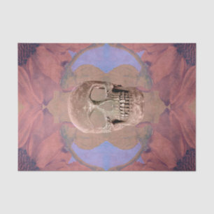 Papier Mousseline Crâne gothique Floral Blush rose beige Vintage