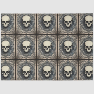 Papier Mousseline Crâne gothique noir, épemère ornementale en toile