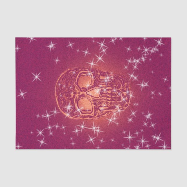 Papier Mousseline Crâne Pop Art rose violet Parties scintillant colo (Recto)