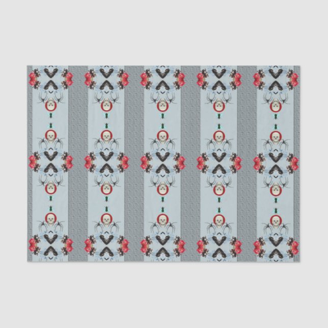 Papier Mousseline Crânes et araignées papier tissulaire (Recto)