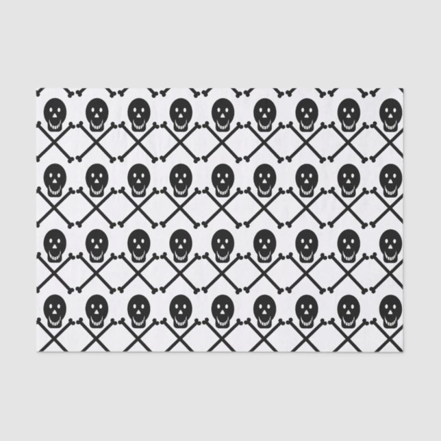 Papier Mousseline crânes heureux croisés 2 papier de tissu (Recto)