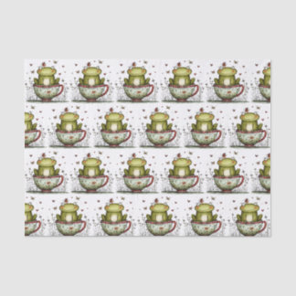 Papier Mousseline Crapaud Mignon Tasse à Thé Fleur Sauvage Oiseau Ro