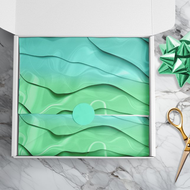 Papier Mousseline Cravate à couche Abstraite teinture Aqua Green Cra (Créateur téléchargé)