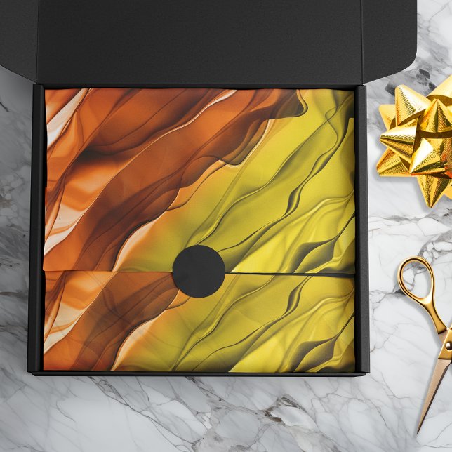Papier Mousseline Cravate Abstraite couche teintée Orange Jaune (Créateur téléchargé)