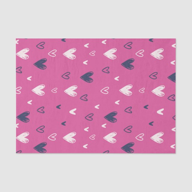 Papier Mousseline Crayon Coeur rose mignon Croquis Saint Valentin (Recto)