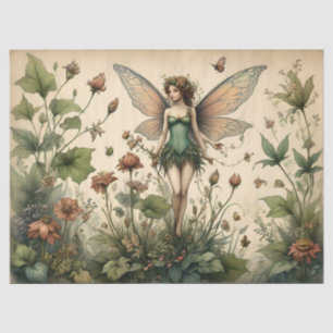 Papier Mousseline Création Papillon Floral Fée Vintage