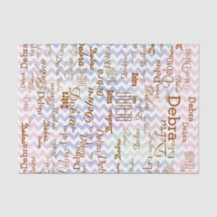 Papier Mousseline créativité avec chevron et nom personnalisé