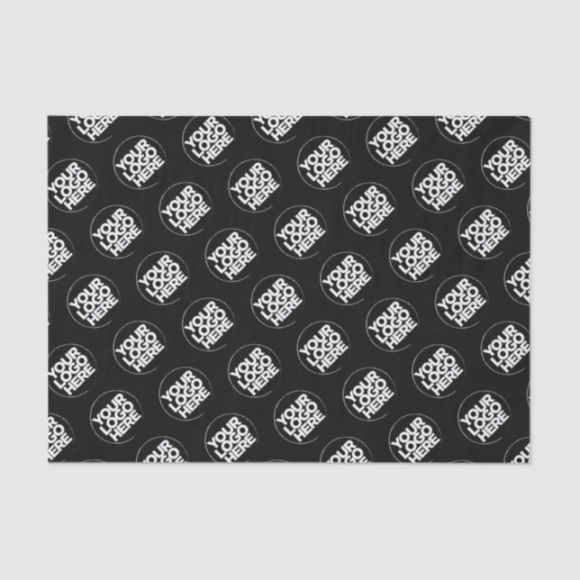 Papier Mousseline Créez votre propre logo noir motif d'entreprise (Recto)