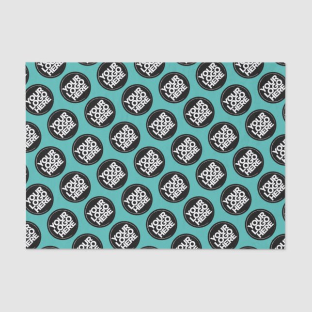 Papier Mousseline Créez votre propre logo turquoise motif d'entrepri (Recto)
