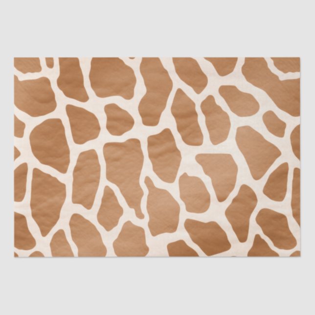 Papier Mousseline Crème Brown Safari Giraffe Poster de animal (Recto)