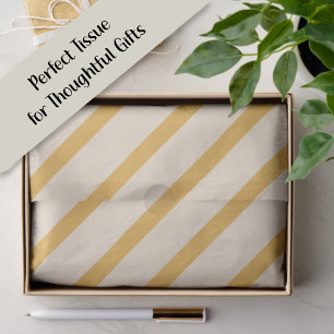 Papier Mousseline Crème d'ivoire jaune beige rayures 