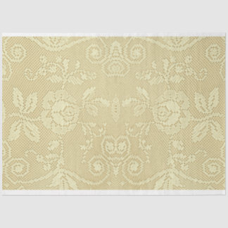 Papier Mousseline Crème d'ivoire vintage dentelle à motifs floraux r