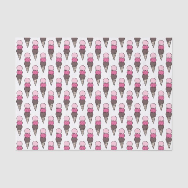 Papier Mousseline Crème glacée Scoop Anniversaire Tissu Papier (Recto)