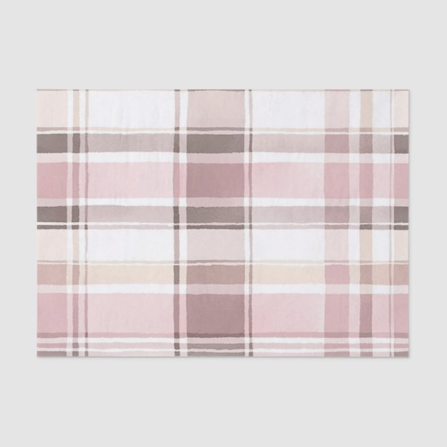 Papier Mousseline Crème Rose Blush Brown rayures Anniversaire (Recto)