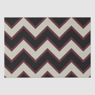 Papier Mousseline Crème rouge noire Chevron