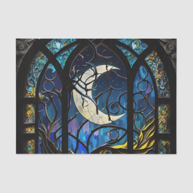 Papier Mousseline Crescent Lune Verre Tissé (Recto)