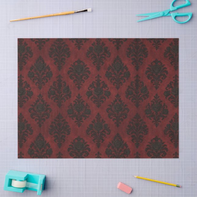 Papier Mousseline Crimson Nocturne Bloom Victorian (Artisanat)