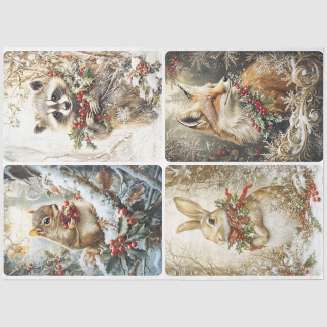 Papier Mousseline Critère de Noël des bois (Recto)