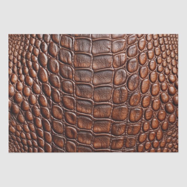 Papier Mousseline Crocodile Brown Alligator Peau Faux Cuir Imprimer (Recto)