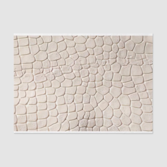 Papier Mousseline Crocodile Print Cream Biege (Recto)