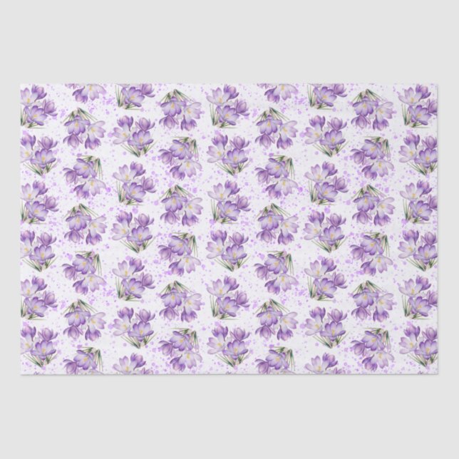 Papier Mousseline Crocus Spring Motif Floral (Recto)