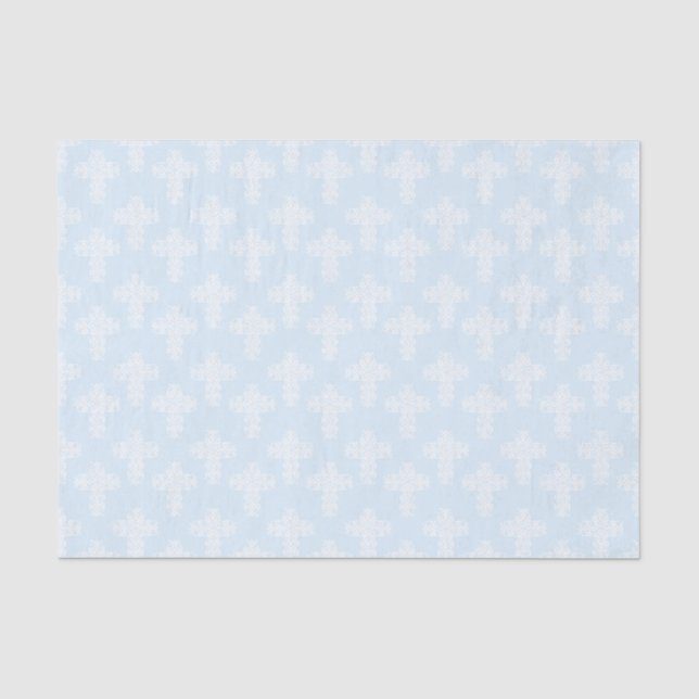 Papier Mousseline Croix chrétienne blanche sur le masque de Damas bl (Recto)
