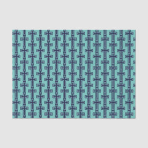 Papier Mousseline Croix chrétienne bleue différentes variantes