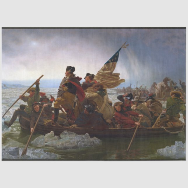 Papier Mousseline Crossing Delaware 1776 : Général George Washington (Recto)