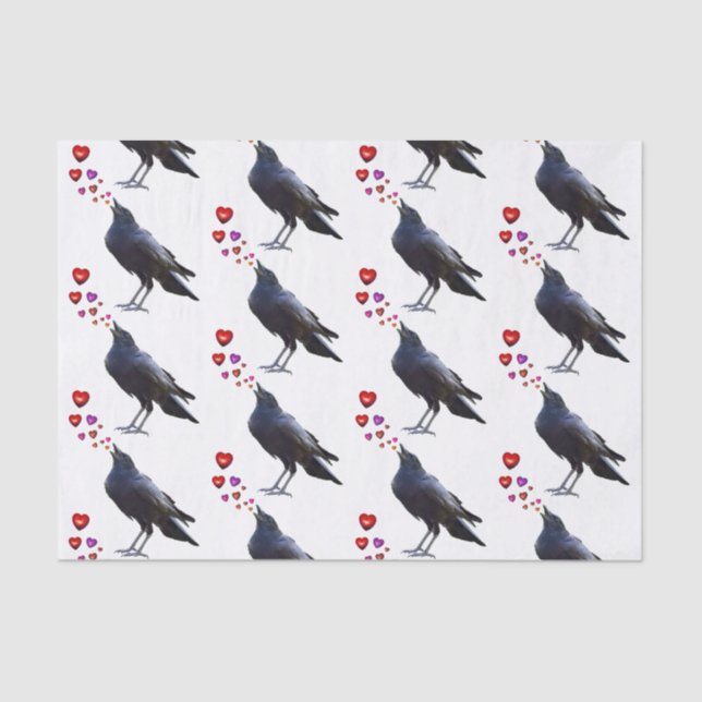Papier Mousseline Crow Hearts Tissue Paper (Recto)