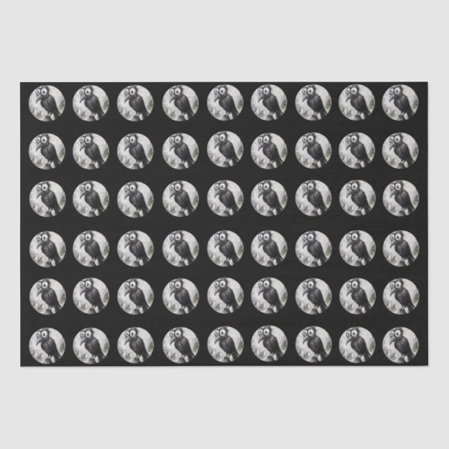 Papier Mousseline Crow noir gothique et tour Halloween Éffrayant (Recto)