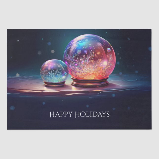 Papier Mousseline Crystal Snowballs Holiday Tissue Paper (Recto)