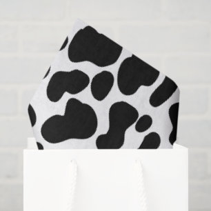 Papier Mousseline Cuir de vache noir et blanc à motif