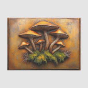 Papier Mousseline Cuivre Relief Champignons de Forêt EY5 Découpage