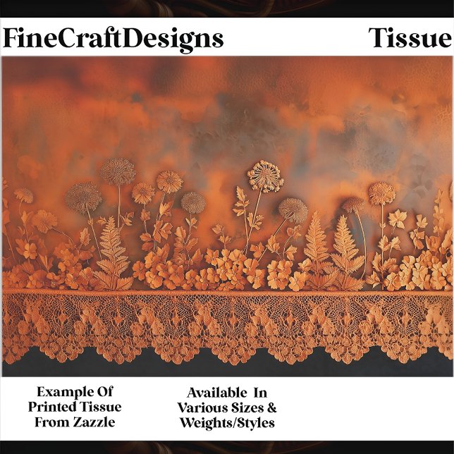 Papier Mousseline Cuivre rustique et panneau floral dentelle EJ7 Déc (Créateur téléchargé)