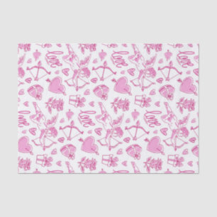 Papier Mousseline Cupid Bow Arrow Pink Love Motif Saint Valentin